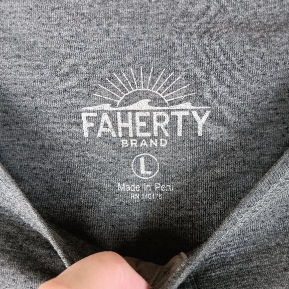 Faherty Long Sleeve Shirt Gray size Large - Picture 4 of 6